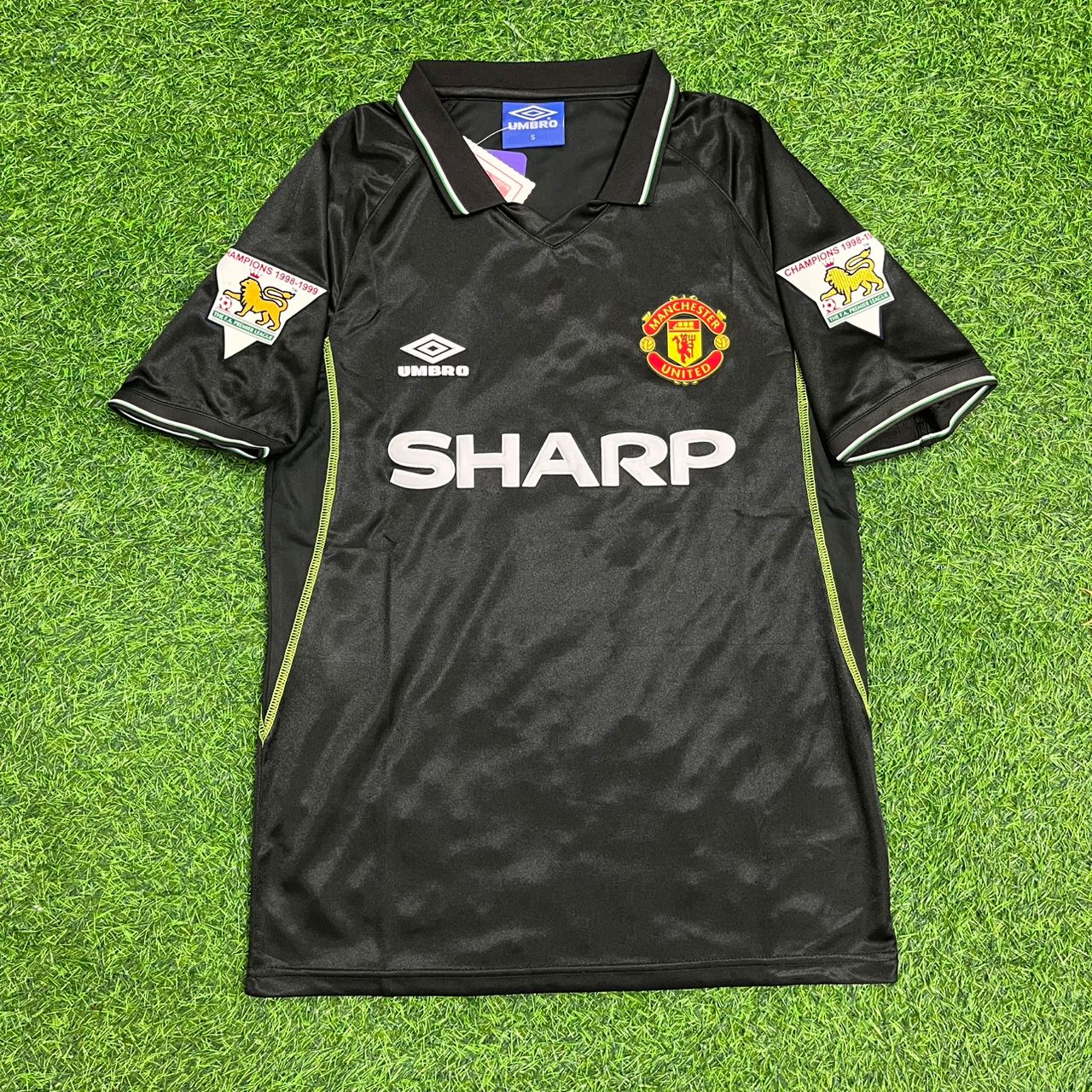 David Beckham Manchester United 1998 1999 Black Retro Football Jersey Kit