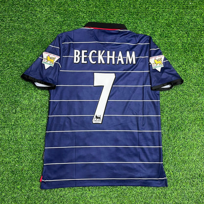 David Beckham Manchester United 1999-2000 Night Blue Retro Football Jersey