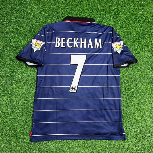 David Beckham Manchester United 1999-2000 Night Blue Retro Football Jersey