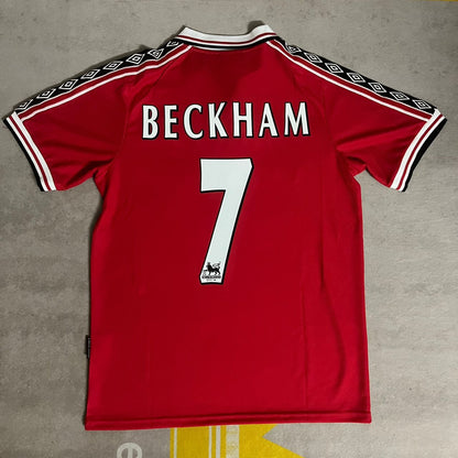 David Beckham Manchester United 1999 Retro Football Jersey Kit