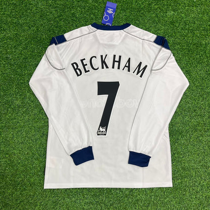 David Beckham Manchester United 2000-2001 White Retro Football Jersey Collection
