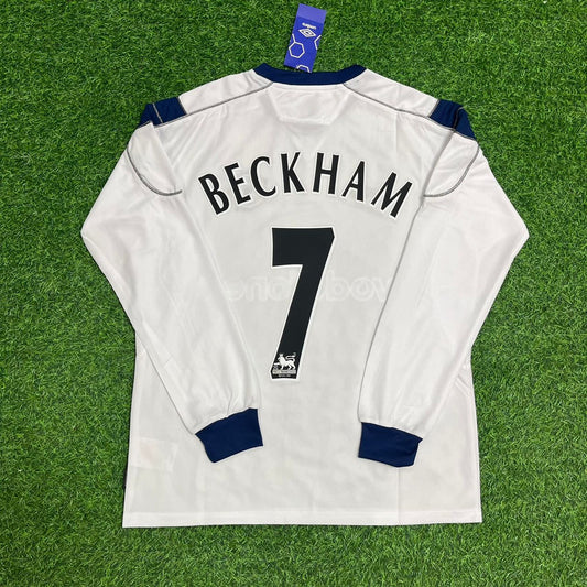 David Beckham Manchester United 2000-2001 White Retro Football Jersey Collection