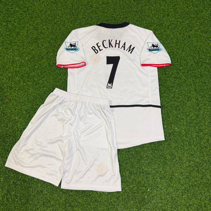 David Beckham Manchester United White Retro Kids Football Jersey