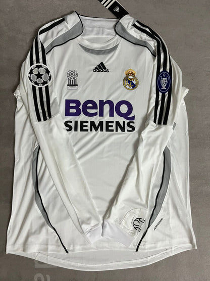 David Beckham Real Madrid 2006 - 2007 Champions League Long Sleeve Football Jersey Kit