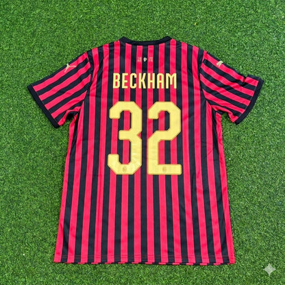David Beckham AC Milan 120th Anniversary Special Golden Retro Football Jersey Kit