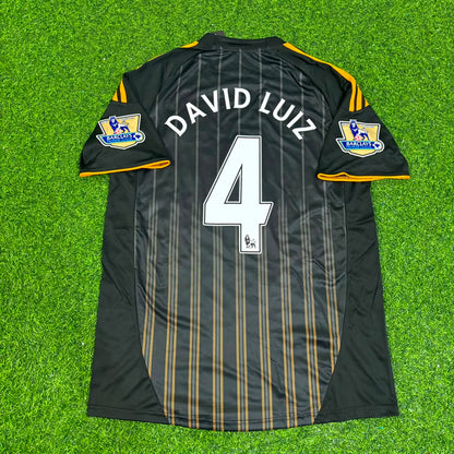 David Luiz #4 Chelsea 2010 2011 Away Retro Black Orange Football Jersey Kit