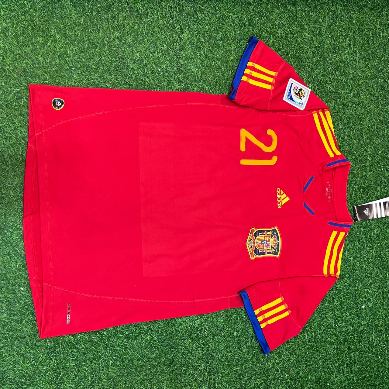 Spain World Cup 2010 David Silva 21 Retro Football Jersey Kit