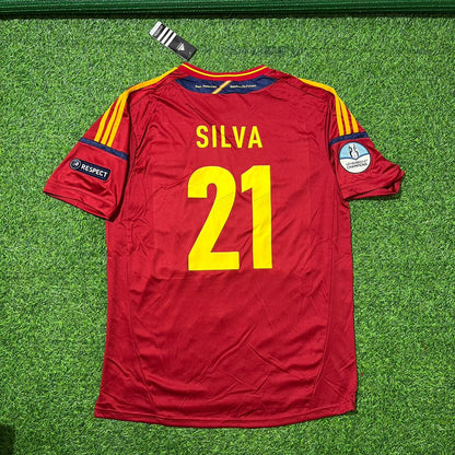 Spain EURO 2012 David Silva Final Retro Football Jersey Kit