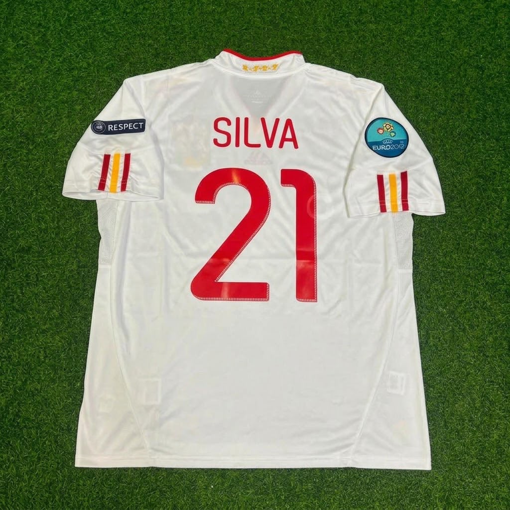 David Silva Spain EURO 2012 Final Retro Football Jersey
