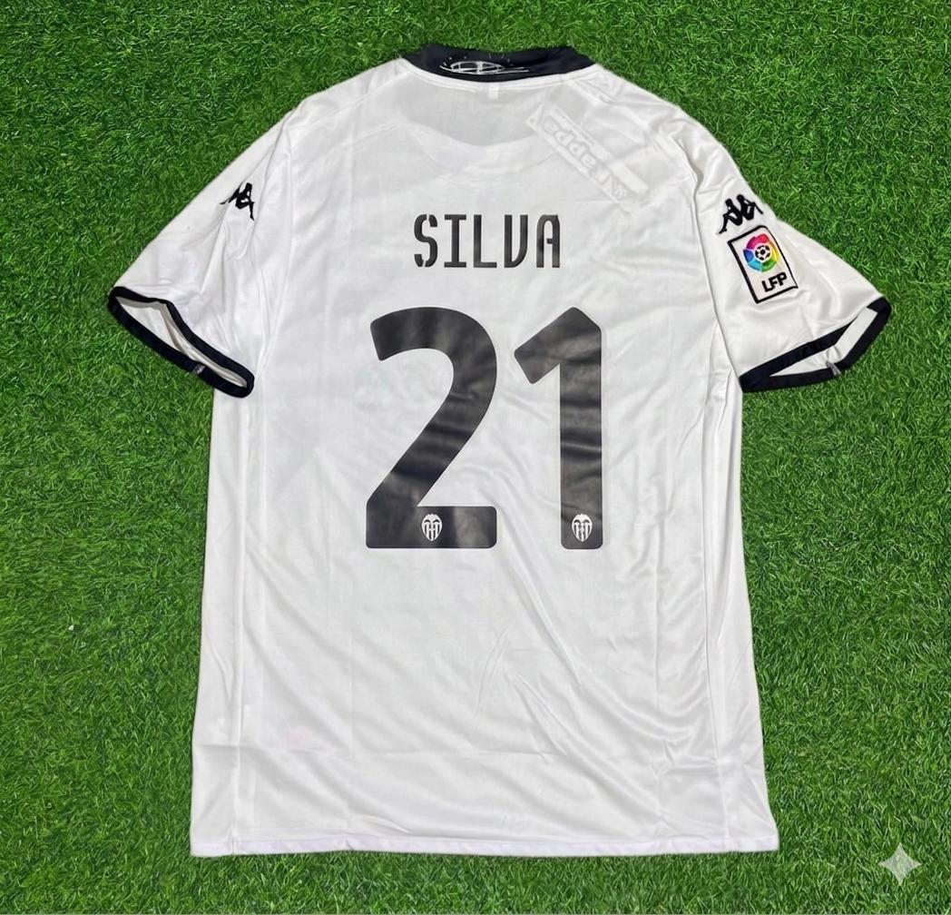 David Silva #21 Valencia White Retro Football Jersey Kit