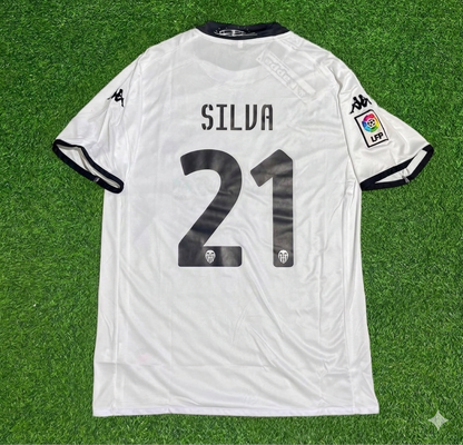 David Silva #21 Valencia White Retro Football Jersey Kit