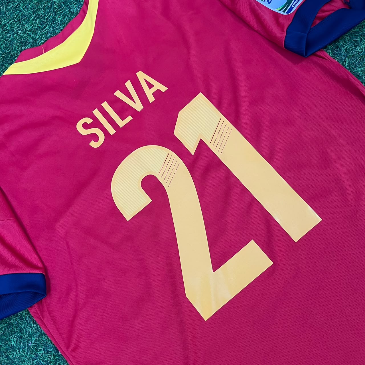 David Silva Spain 2013 Confederations Cup Retro Football Jersey