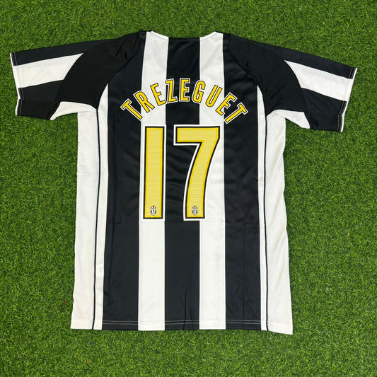 David Trezeguet #17 Juventus 2004-2005 Black White Home Retro Football Jersey Paradise Edition