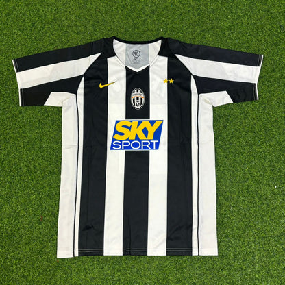 David Trezeguet #17 Juventus 2004-2005 Black White Home Retro Football Jersey Paradise Edition