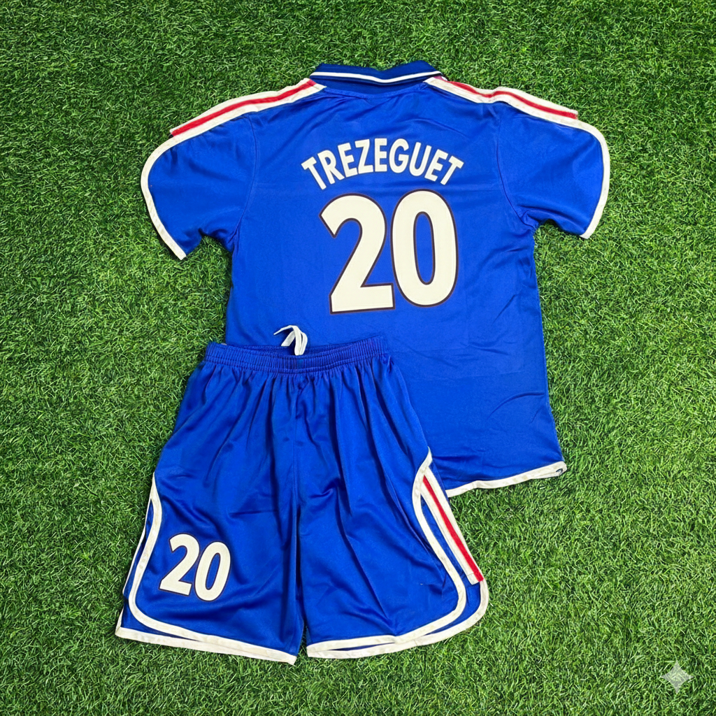 France EURO 2000 David Trezeguet 20- 2002 Retro Kids Football Jersey
