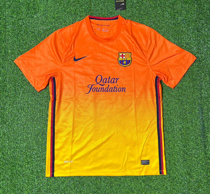David Villa 7 Barcelona 2012-2013 Orange Retro Football Jersey