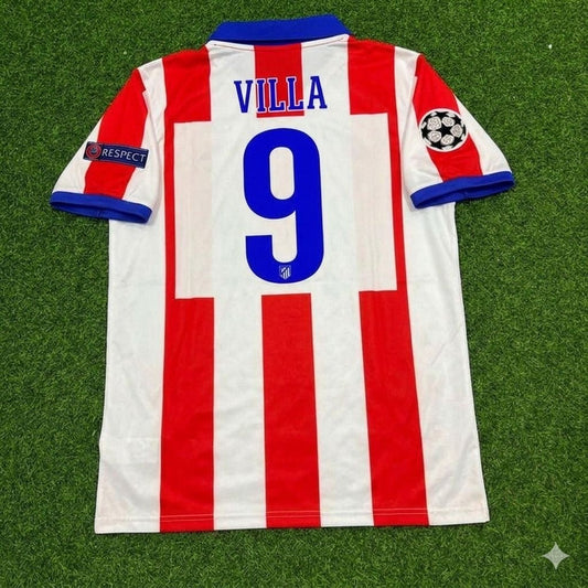 David Villa 9- Atlético Madrid 2014 Champions League Final Retro Football Jersey Kit