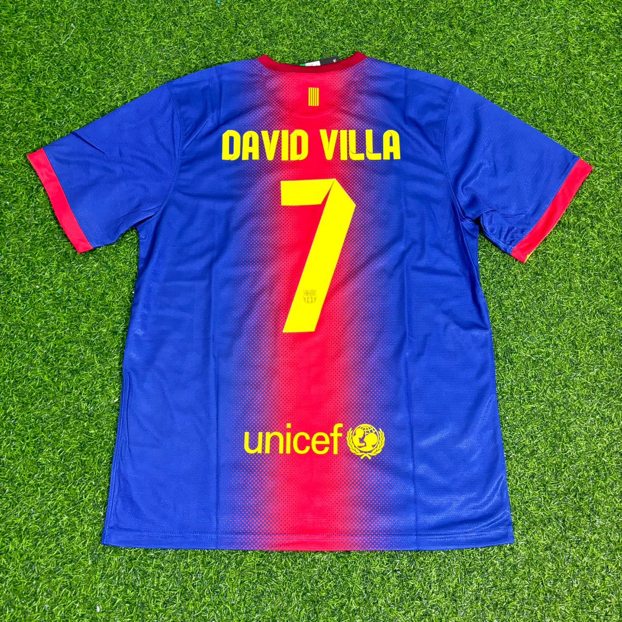 David Villa Barcelona 2012/2013 Retro Home Football Jersey Kit