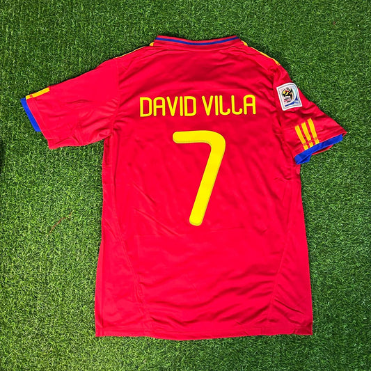 7 David Villa – Spain 2010 World Cup Retro Kit Jersey – | Trikot | Maillot Soccer Kit
