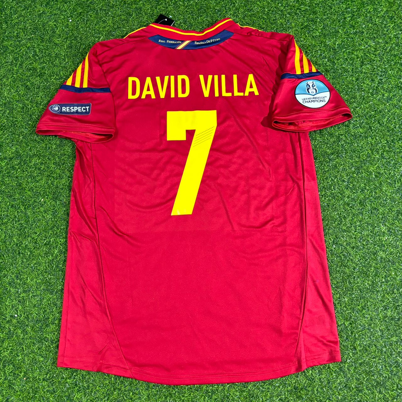 Spain EURO 2012 David Villa Final Retro Football Jersey