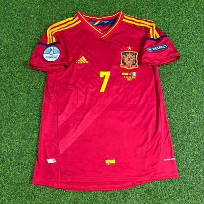 Spain EURO 2012 David Villa Final Retro Football Jersey
