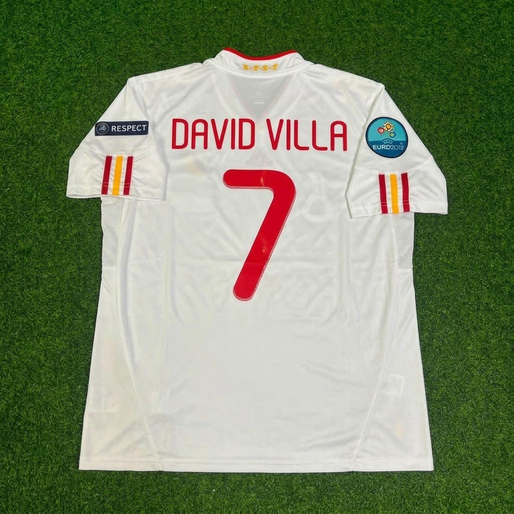 David Villa Spain EURO 2012 Final Retro Football Jersey