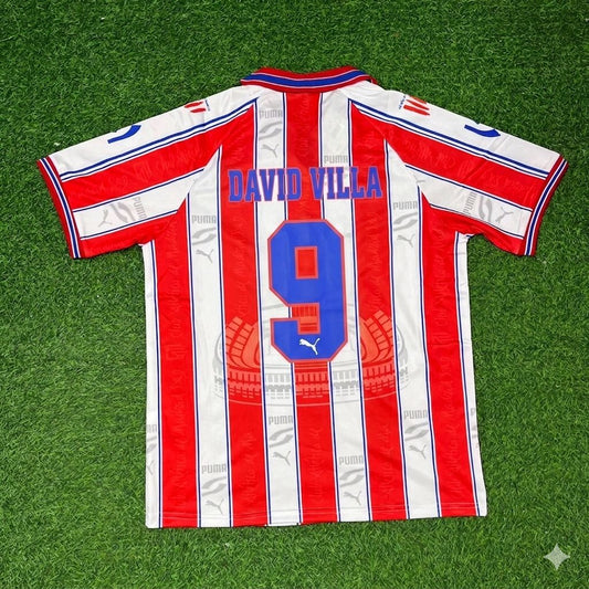 David Villa Atletico Madrid Retro Football Jersey