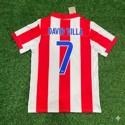David Villa Atletico de Madrid Retro Soccer Football Jersey Kit Shirt