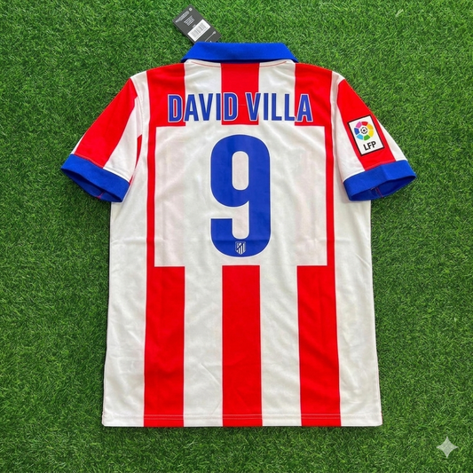 David Villa 9 Atlético Madrid Home 2014/15 Retro Kit Football Jersey