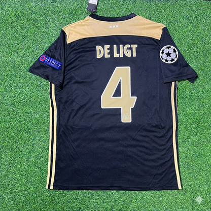 Matthijs de Ligt Ajax 2018 2019 Champions League Black Retro Football Jersey Kit
