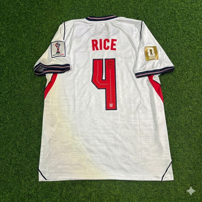 Declan Rice #4 England 2026 World Cup Home White Football Jersey
