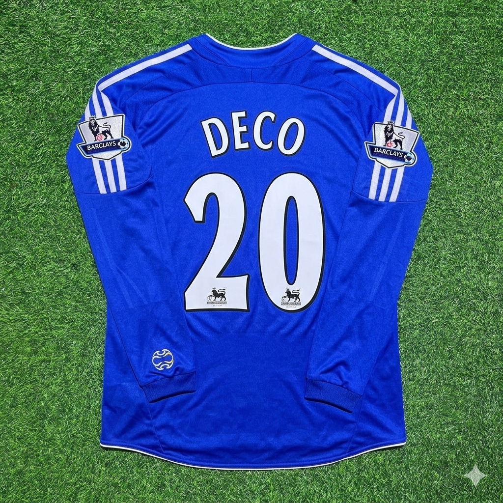 Deco #20 Chelsea 2006-2008 Long Sleeve EPL Patch Football Jersey Kit