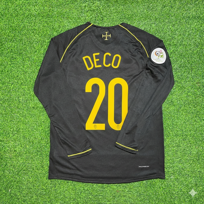 Portugal World Cup 2006 Deco Long Sleeve Black Retro Football Jersey