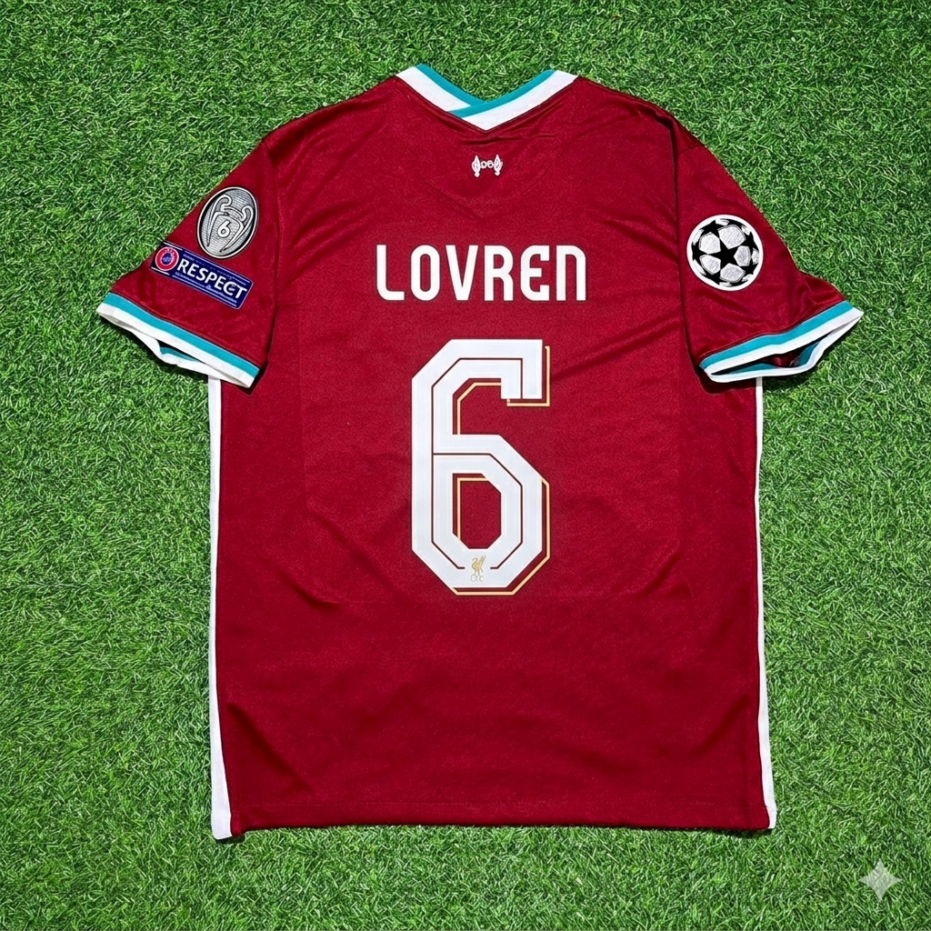 Dejan Lovren 6# Liverpool 2019 2020 Home Retro Football Jersey Kit