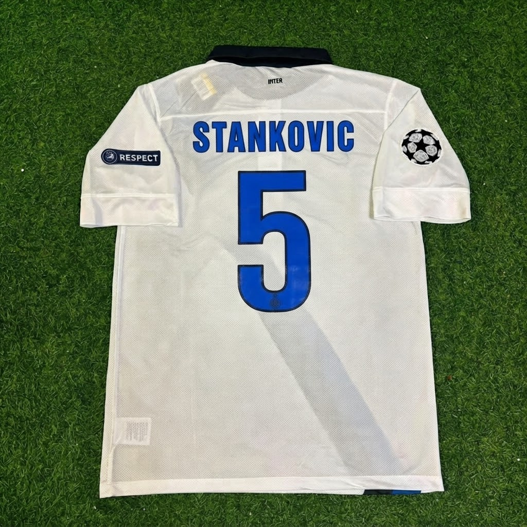Dejan Stankovic #5 Inter 2011-2012 White Away Football Jersey