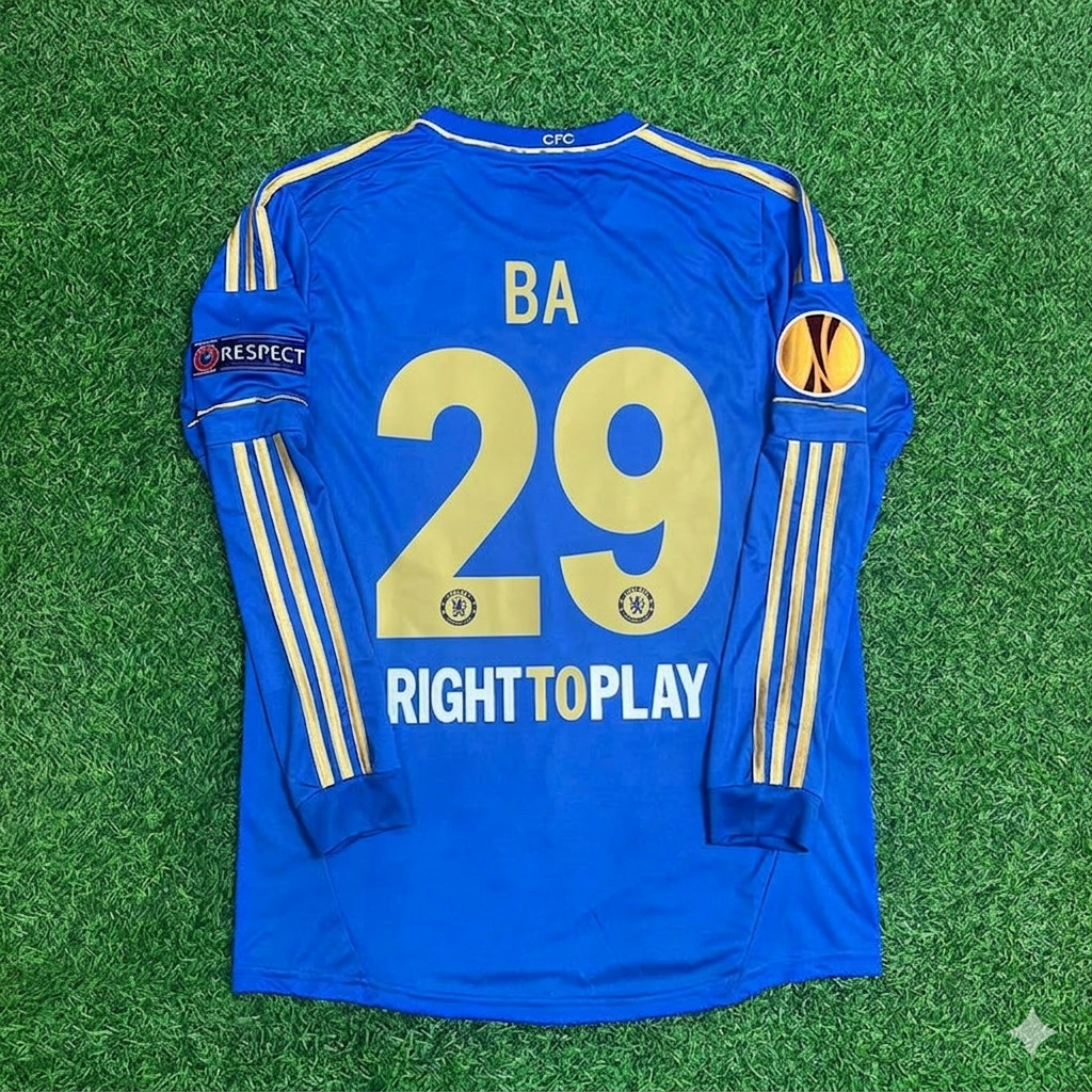 Demba Ba 29-Chelsea 2013 Europe League Final Amsterdam Blue Retro Football Jersey