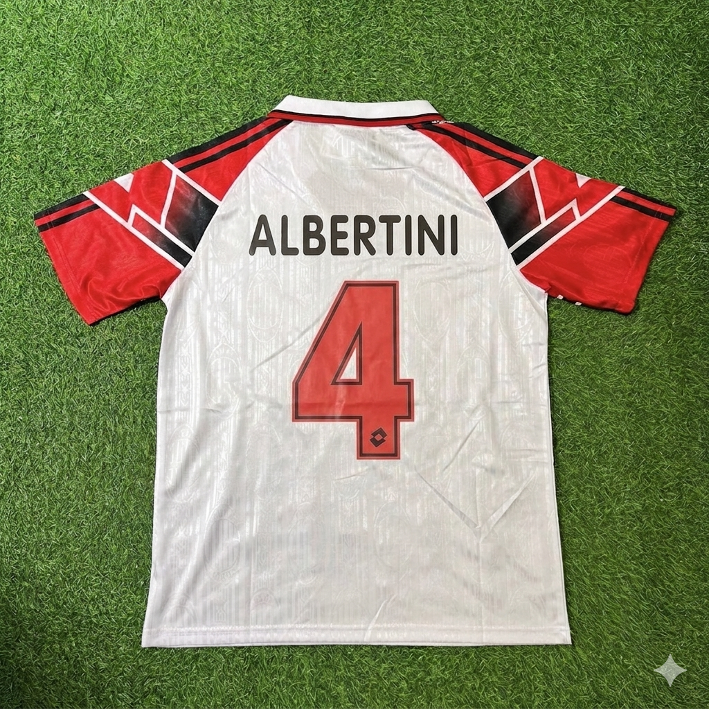 Demetrio Albertini #4 AC Milan 1997 Away Retro Football Jersey Kit