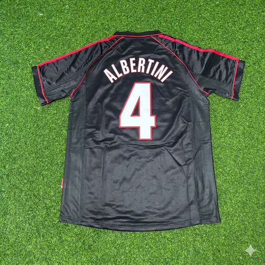 Demetrio Albertini #4 AC Milan 1998-1999 Black Retro Football Jersey Kit