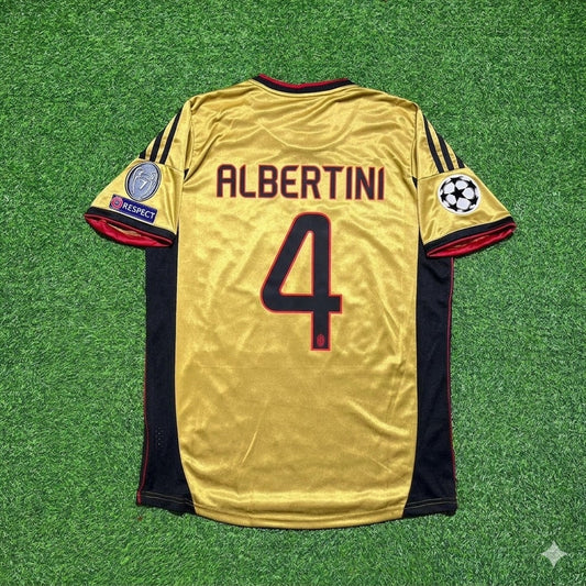Demetrio Albertini #4 AC Milan Gold Retro Football Jersey