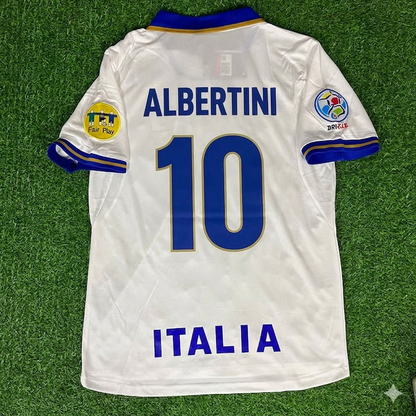 Italy EURO 1996 Demetrio Albertini #10 White Retro Football Jersey