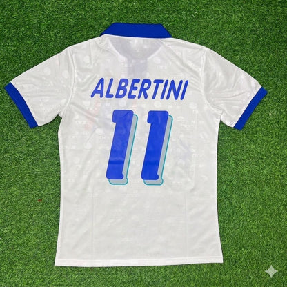 Italy World Cup 1994 Demetrio Albertini White Retro Football Jersey