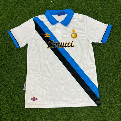 Inter 1997-1998 Dennis Bergkamp Away Retro Kids Football Jersey