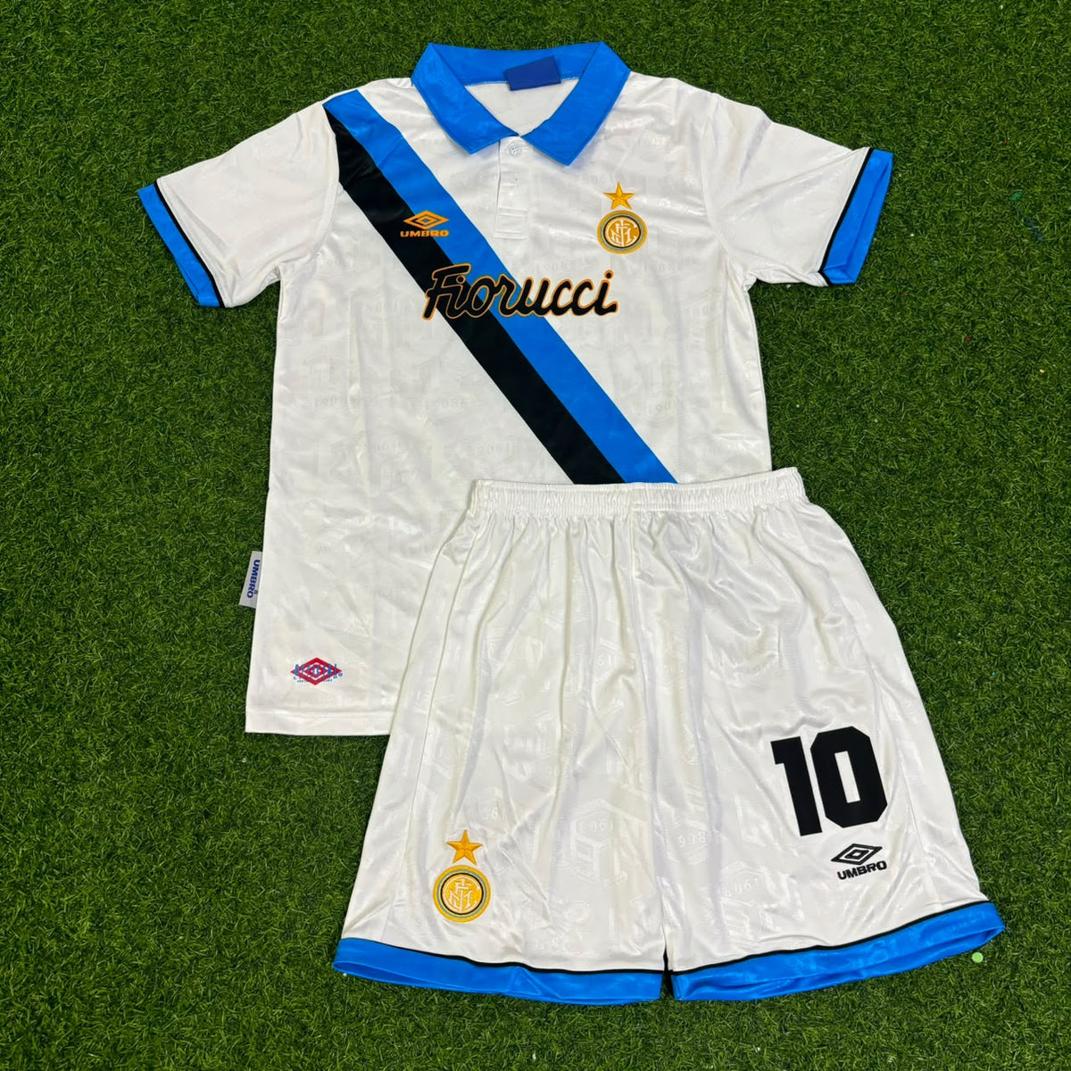 Inter 1997-1998 Dennis Bergkamp Away Retro Kids Football Jersey
