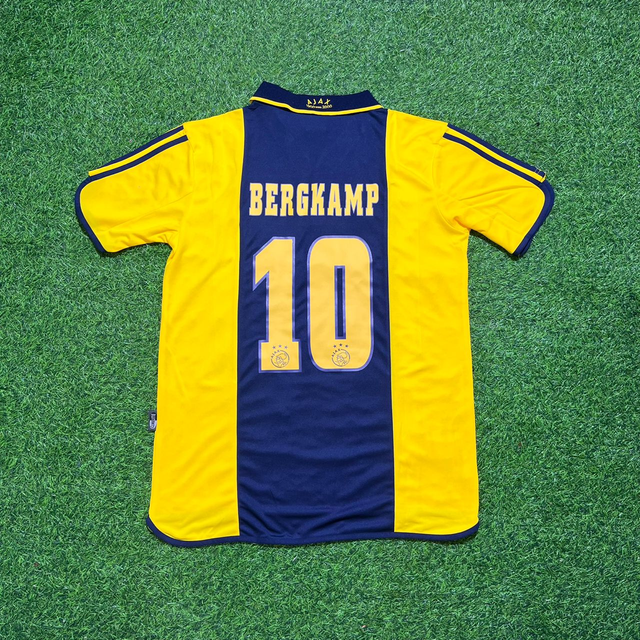 Dennis Bergkamp Ajax Retro Yellow Football Jersey Kit