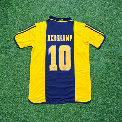 Dennis Bergkamp Ajax Retro Yellow Football Jersey Kit