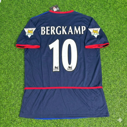 Dennis Bergkamp 10- Arsenal 2002-2004 Black Blue o2 Retro Football Jersey Kit