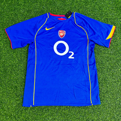 Dennis Bergkamp Arsenal 2004-2005 Kids Blue Retro Football Jersey Kit