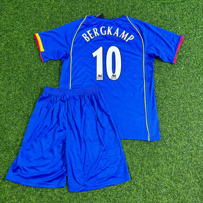 Dennis Bergkamp Arsenal 2004-2005 Kids Blue Retro Football Jersey Kit