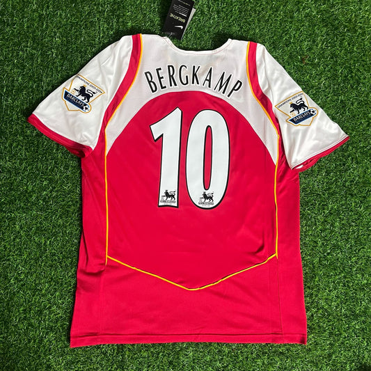Dennis Bergkamp 10 - Arsenal 2004/2005 O2 Red Retro Kit Jersey Trikot Maillot