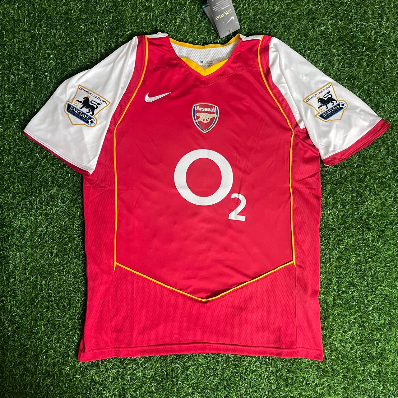 #7 Robert Pires - Arsenal 2004/2005 O2 Red Retro Kit Jersey Trikot Maillot Soccer Kit
